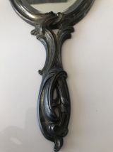 Miroir face à main en bronze XIXeme siècle 