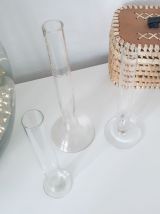 Lot d'eprouvettes anciennes en verre transparent