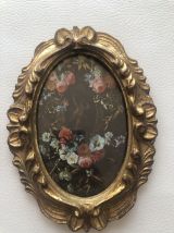 2 anciens cadres en bois doré 