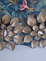 appliques murales feuilles dorées vintage des années 70