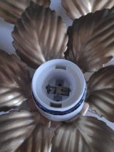 appliques murales feuilles dorées vintage des années 70