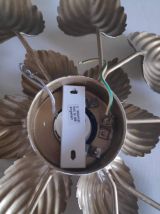 appliques murales feuilles dorées vintage des années 70