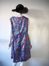 Robe tunique satinée motifs psychédéliques vintage 70's