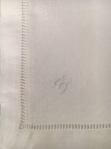 Nappe lin blanche + 6 serviettes 1,92 mx1,60m