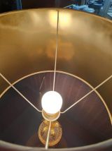 lampe ananas en verre ciselé et métal doré