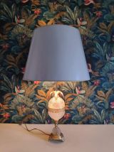 lampe ananas en verre ciselé et métal doré