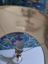 lampe ananas en verre ciselé et métal doré