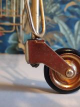 desserte range-vinyles vintage 4 étages structure métal doré