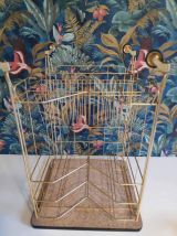 desserte range-vinyles vintage 4 étages structure métal doré