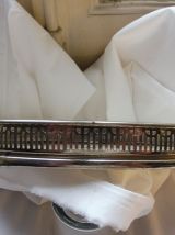 Plateau ancien oval argenté porcelaine