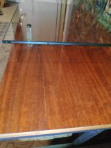 table basse vintage des années 70 bois, verre et métal