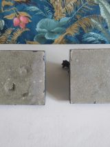 serre-livres bouquetins anciens, base en beau marbre noir 