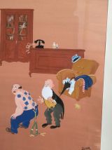 Aquarelle originale de Ferraz signée datée