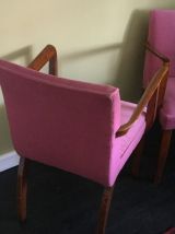 Paire de fauteuil bridge Art déco velours rose