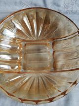 Grands plats creux en verre irisé vintage