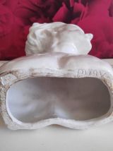 buste de J. Mermoz en céramique craquelée  signé H. Laurens