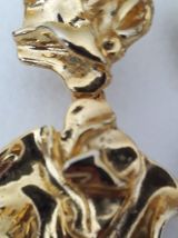 Boules d'oreilles dorées vintage 1968