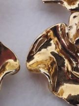 Boules d'oreilles dorées vintage 1968