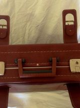 valise skaî bordeaux vintage