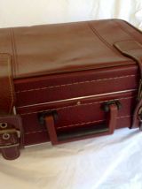 valise skaî bordeaux vintage