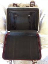 valise skaî bordeaux vintage