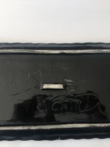 Grand plat à cake Vallauris vintage en faïence émaillée