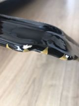 Grand plat à cake Vallauris vintage en faïence émaillée