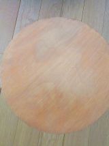 Petite table/travailleuse tripode en bois, métal et tissu