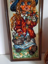 Cadre bois personnage Poulbot en Canevas