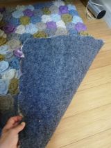 Tapis au crochet vintage pastel fait main 