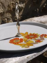 Plateau de service vintage années 60/70 en porcelaine