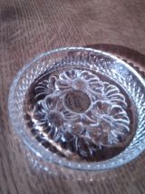 Coupelle  aux marguerites à compartiment en cristal d'Arques