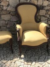 Fauteuil Louis-Philippe 1er avec repose pied