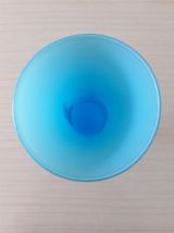 Vase vintage opaline bleue Italie dans sa boite