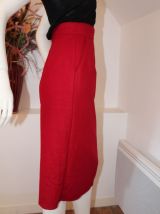 Jupe droite taille haute vintage rouge sang T 34/36