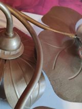 applique nénuphars 7 feux en métal doré