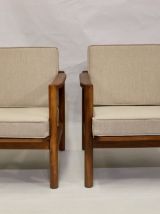  Paire de fauteuils style scandinave années 60 tissu chiné f
