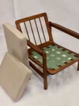  Paire de fauteuils style scandinave années 60 tissu chiné f