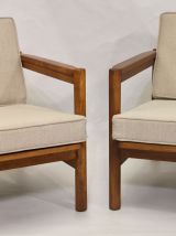  Paire de fauteuils style scandinave années 60 tissu chiné f