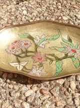 Coupelle laiton ciselée polychrome Inde