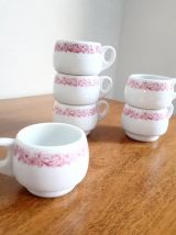 Service 6 tasses à café en porcelaine d'Autriche 
