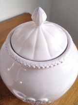 Pots en céramique rose poudré décor Shabby Chic 