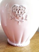 Pots en céramique rose poudré décor Shabby Chic 