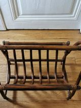 Porte revues en bambou et rotin