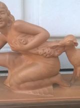 statue terre cuite art déco salvatore melani