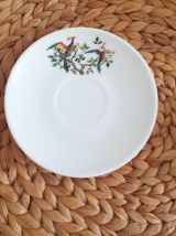 Lot de 2 tasses et soucoupes Arcopal  - Motif oiseaux faisan
