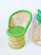 Fauteuil enfant en rotin Emmanuelle vintage