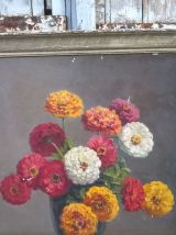 Tableau bouquet de fleurs. Sur toile