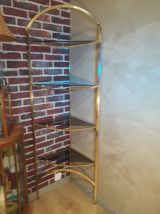 vitrine etagere angle ou pas , or a 4 tablettes verre fumé 1