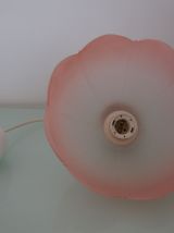 Suspension années 70 en opaline couleur pêche